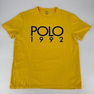Polo Ralph Lauren Mens‎ Medium Yellow POLO 1992 Graphic T Shirt